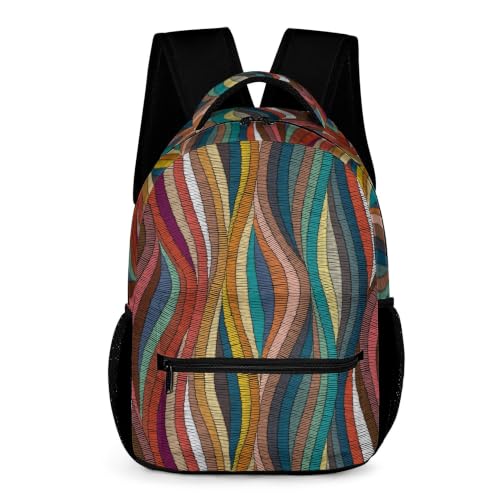 boho floral travel backpack for women - original artist hand-drawn print - Black Butterfly Art (view 7)
