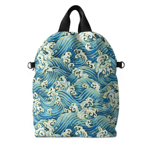 boho floral backpack for women - original artist hand-drawn print - Black Butterfly Art (view 4)