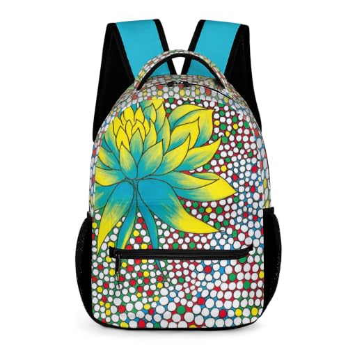 boho floral travel backpack for women - original artist hand-drawn print - Black Butterfly Art (view 6)