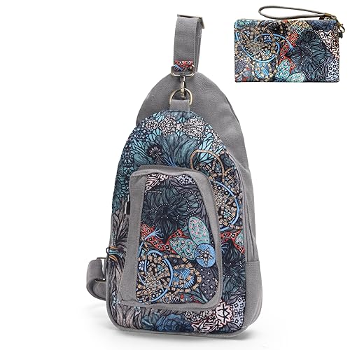 Boho Travel Sling Bag for Women, Small Lightweight Crossbody Chest Bag
