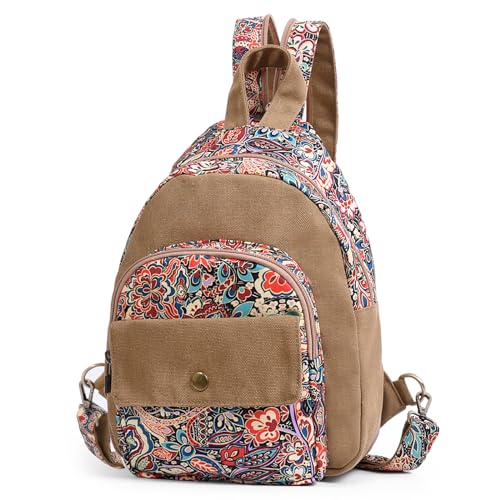 Small Travel Backpack for Women, Boho Crossbody Bag, Lightweight Sling Bag