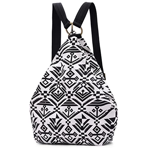 boho floral backpack for women - original artist hand-drawn print - Black Butterfly Art (view 37)