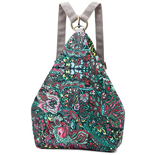 boho floral backpack for women - original artist hand-drawn print - Black Butterfly Art (view 44)