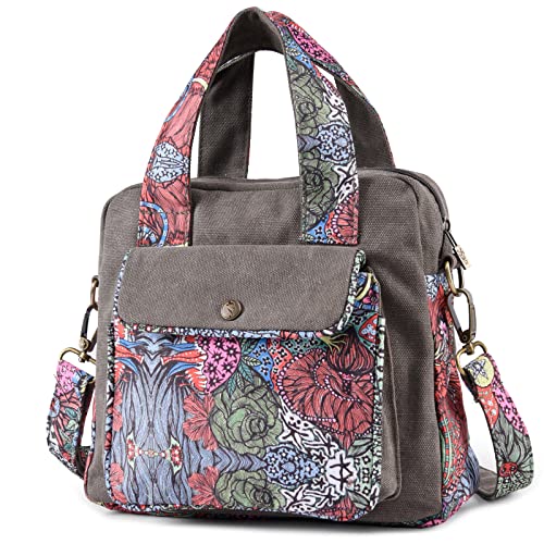 boho floral crossbody bag for women - original artist hand-drawn print - Black Butterfly Art (view 2)