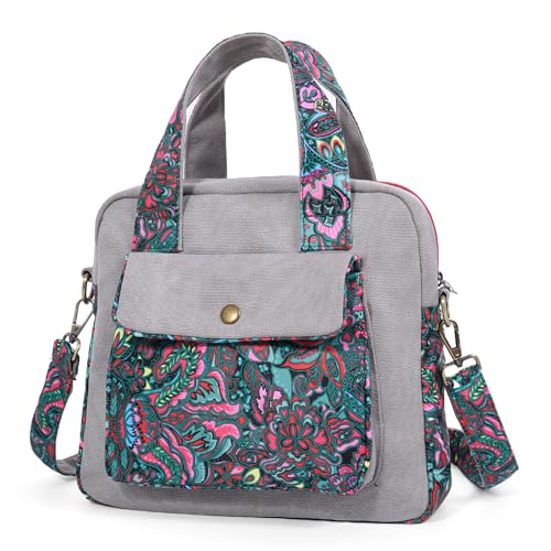 boho floral crossbody bag for women - original artist hand-drawn print - Black Butterfly Art (view 10)