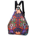 Black Butterfly Boho Small Backpack for Women, Floral Lightweight Daypack
