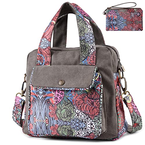 boho floral crossbody bag for women - original artist hand-drawn print - Black Butterfly Art (view 3)