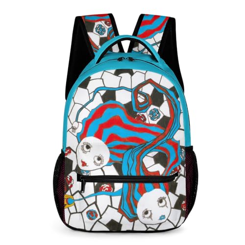 boho floral travel backpack for women - original artist hand-drawn print - Black Butterfly Art (view 5)