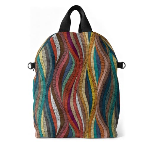 boho floral backpack for women - original artist hand-drawn print - Black Butterfly Art (view 13)