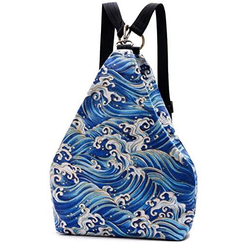 boho floral backpack for women - original artist hand-drawn print - Black Butterfly Art (view 40)