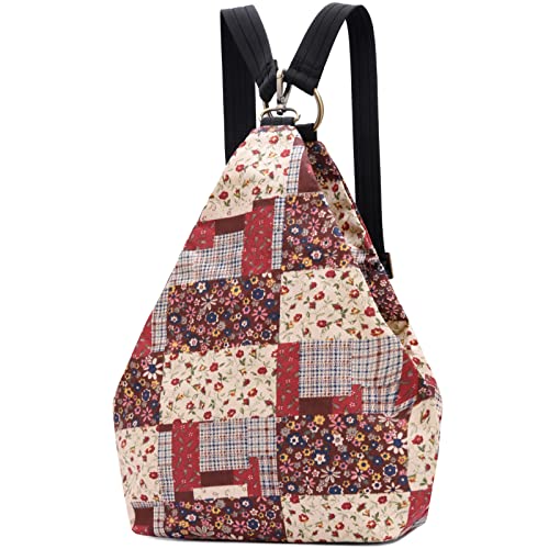 boho floral backpack for women - original artist hand-drawn print - Black Butterfly Art (view 1)