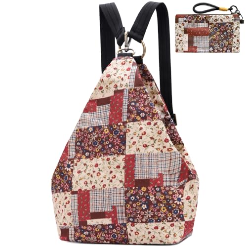 boho floral backpack for women - original artist hand-drawn print - Black Butterfly Art (view 11)