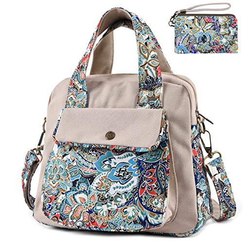 boho floral crossbody bag for women - original artist hand-drawn print - Black Butterfly Art (view 11)