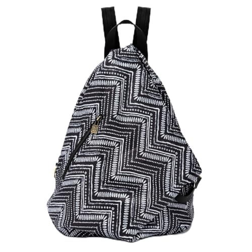boho floral backpack for women - original artist hand-drawn print - Black Butterfly Art (view 12)