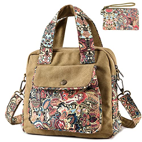 boho floral crossbody bag for women - original artist hand-drawn print - Black Butterfly Art (view 4)
