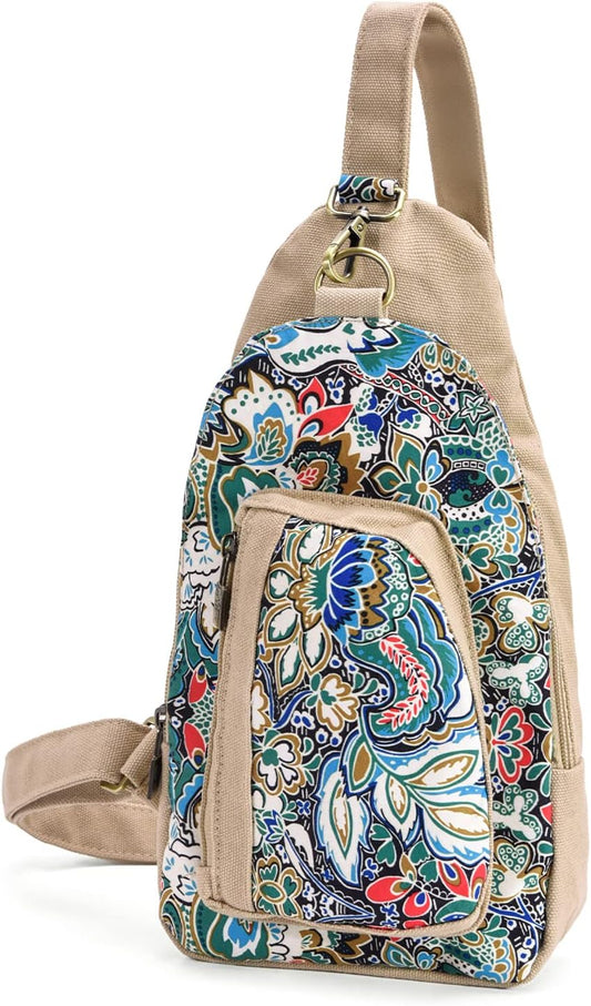 Boho Travel Sling Bag for Women, Small Lightweight Crossbody Chest Bag - boho bag for women by Black Butterfly Art