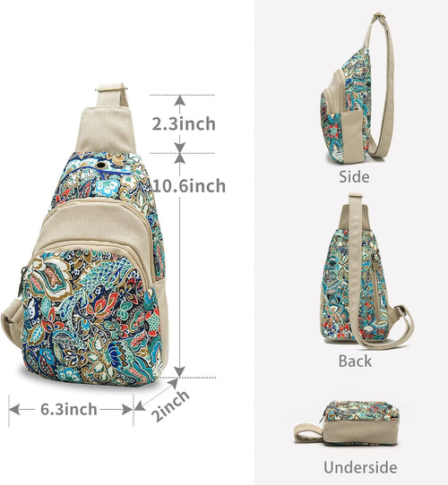 Black Butterfly Boho Small Canvas Sling Bag for Women Crossbody Chest Purse - boho bag for women by Black Butterfly Art