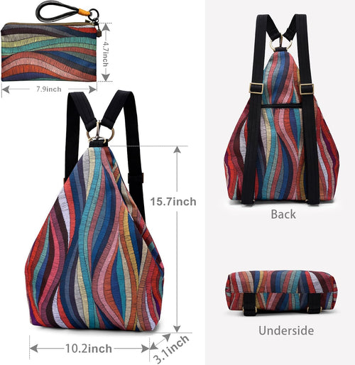 Black Butterfly Boho Small Backpack for Women, Floral Lightweight Daypack - boho bag by Black Butterfly Art