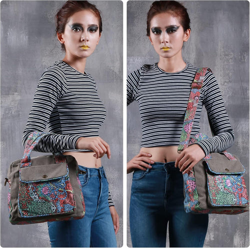 Black Butterfly Boho Small Crossbody Bag for Women, Floral Shoulder Bag - boho bag for women by Black Butterfly Art