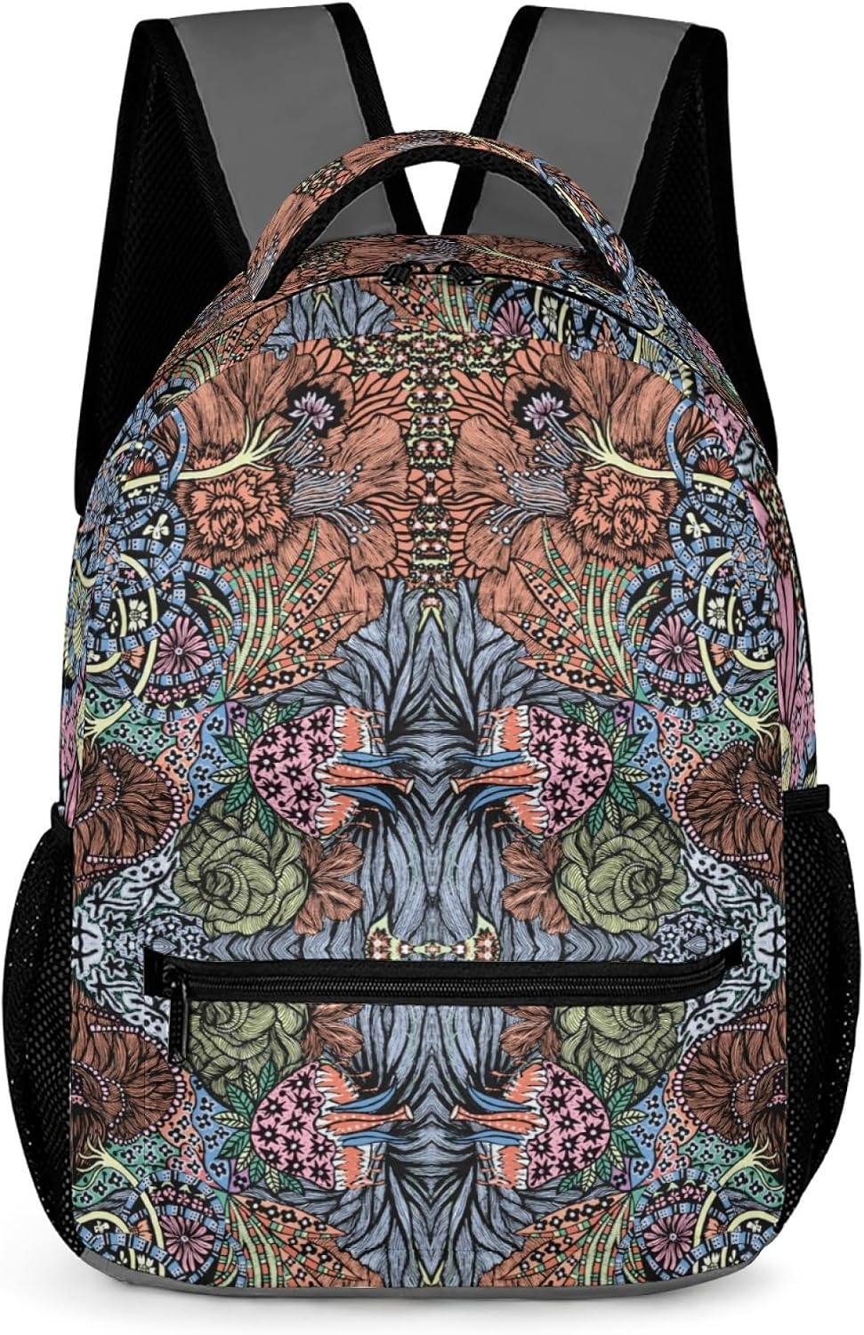 Green boho travel backpack for women 14 - lightweight laptop bag by Black Butterfly Art - view 1