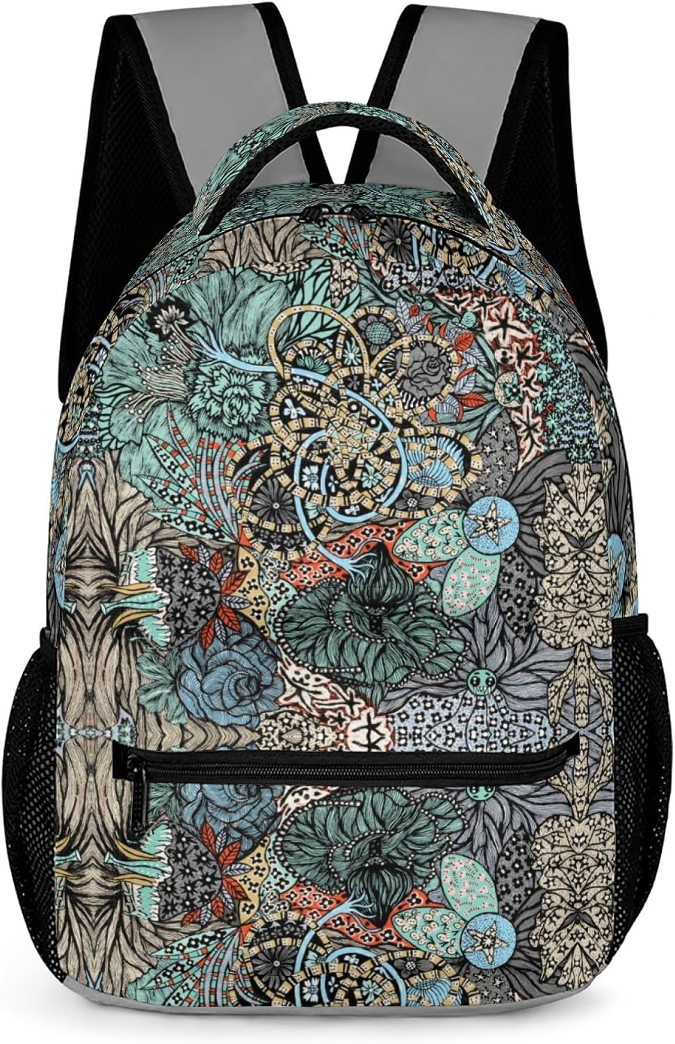 Red boho travel backpack for women 50 - lightweight laptop bag by Black Butterfly Art - view 1