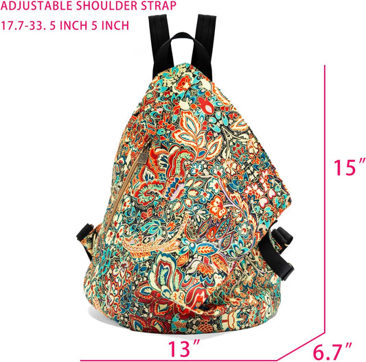 Boho Backpack for Women, Small Lightweight Colorful Daypack for Travel - boho bag for women by Black Butterfly Art