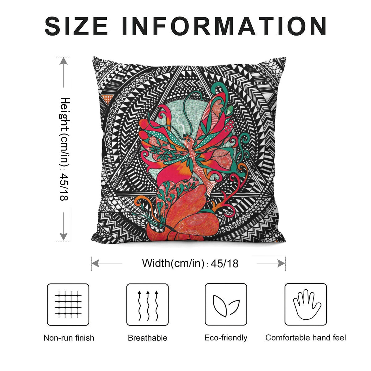 Teal Mandala Butterfly boho velvet throw pillow cover 18x18 - original artist designed print by Black Butterfly Art (view 4)